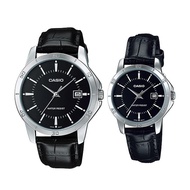 CASIO COUPLE ORIGINAL - CASIO Pria MTP-V004L-1A -with- Wanita LTP-V004L-1A Jam dunia JD19 Jam Tangan