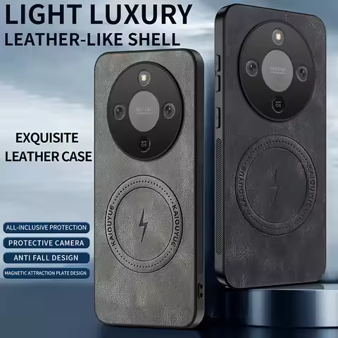 For Honor X9d 5G Back Cover Skin Feel Shockproof Magnetic Phone PU Leather Case Soft Fundas For Hono