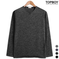 [Top Boy] Daily Bokashi Front Slit Knit Long Sleeve T-shirt (LW109)