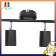 MYRONGMY Track Lighting Kit, 2-Light Adjustable Light Heads Ceiling Track Light, Stylish Black Ceili