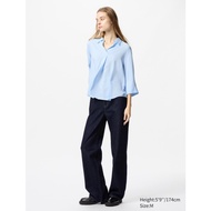 UNIQLO RAYON BLOUSE SKIPPER COLLAR 3 SLEEVE/4 WOMEN UNIQLO RAYON BLOUSE