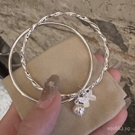 Pure Silver Lotus Pod Ring Jewelry Woven Butterfly Butterfly Face9999Silver Bracelet Closed Silver B