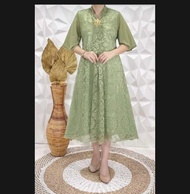DRESS SEMI RENDA/DRES BROKAT KARTINI KENIAN WANITA KEKINIAN