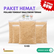 Paket Hemat Pollard Tongkat Emas 5 Kg (5 Bungkus x 1 Kg) – Dedak Gandum Halus Pakan Ternak