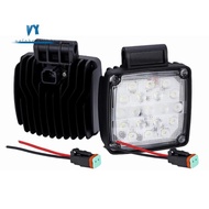2Pcs 19 LED Excavator Work Light 57W 6500K Flood Beam for Loader Tractor Forklift with IP65 Rating