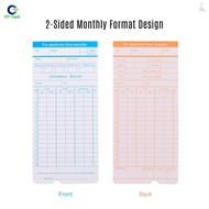 100pcs/ Pack Time Cards Timecards Monthly 2-sided for Employee Attendance Time Clock R