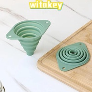 WITAKEY Silicone Funnel, Wide Mouth Collapsible Feature Kitchen Funnel Set, Portable Foldable Multi-