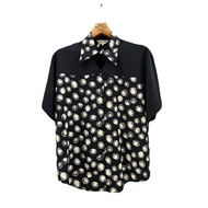 Vintage Shirt For Women Black Bust 42/Waist 42/Shoulder 17/Length 27 Second Hand Japanese Made (Vin3