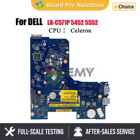 AAL14 LA-C571P For DELL 15 5000 5452 5552 Laptop Motherboard CN-0F77J1 0F77J1 F77J1 with N3700 CPU D