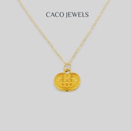CACO 999 Pure Gold Pendant Necklace "Ruyi 如意" with 18K Gold Plated Chain (1 Piece)