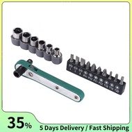 17 In 1 Chrome  Steel Wrench Driver Set Torx Screwdriver Set Ratchet Socket Torque Wrench  Bit Flat 