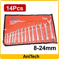 ABTools ABT TOOLS 14PCS. Combination Spanner Wrench Tools Socket Set (8mm-24mm) / Gabungan Sepana Se