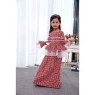 Coolelves Floral Peplum Girl Jubah (Size 1y, 2y, 3y, 4y, 5y, 6y, 9y, 10y, 12y)