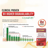 StemLabs Ubiquinol CoQ10 100mg Plus Vitamin K2 D3 30 Capsules | Heart, Energy, TTC & Bone Support