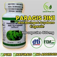 PARAGIS 3in1 with MORINGA AND GUYABANO CAPSULES 100 capsules by purong organiko herbal products