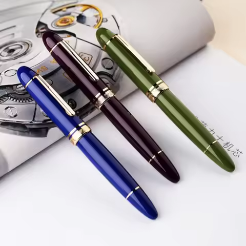 A+Majohn P140 Fountain Pen NO.8 F/M Nib, Brass Piston System Acrylic Writing Pen