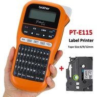 (free Label Tape) PT-E115 Pro Brother Label Printer P-Touch Label Machine Industrial Label Maker PT-