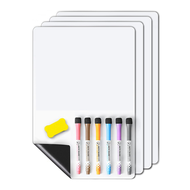 4 PCS Magnetic Dry Erase White Board Fridge Wall Magnet Small Whiteboard Dry Erase Board Stain Resis