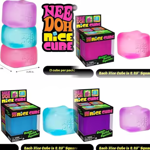 Schylling Needoh Nice Cube, Sensory Toys, Anti-Stress Blocks, Stress Relief Jigsaw, Pressure Relief,