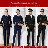 [Quick Shipping] Aviation Captain Uniform Male Pilot Air Uniform Jacket Professional Suit Property W