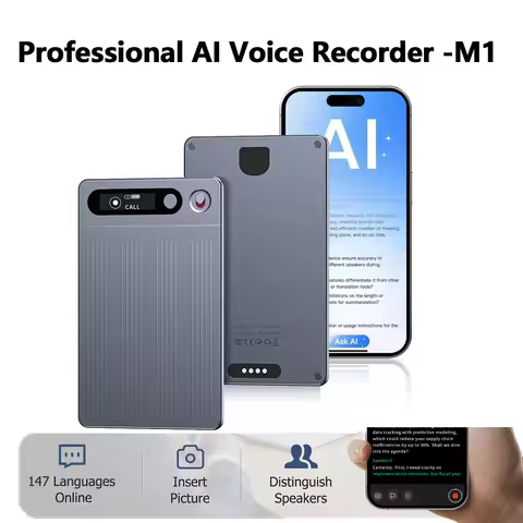 M1 Portable AI Voice Recorder with App Control Support 134 Languages Advanced AI Transcription And S