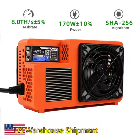 NerdQX 8TH/s Bitcoin Miner 170W BM1370 SHA-256 ASIC Miner Silent Solo Mining Low Noise Home Crypto M