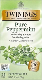 Twinings TWG09179 Tea Bags, Pure Peppermint, 1.76 oz, 25 Per Box