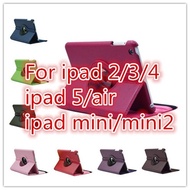Smart Leather Super PU Casing For apple ipad 2 3 4 air 5 mini retina mini2 360degree rotation Stand Leather Cover case