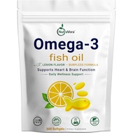 Omega3FishOils–4,200mgFishOilPerServing–LemonFlavorBurplessFormula–Wild-Caught,MolecularlyDistilled-