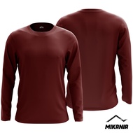 Maroon Microfiber Plain Jersey T-Shirt Long Sleeve | Jersi T-shirt Microfiber Kosong Merah Lengan Pa