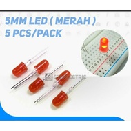 MERAH 5mm red led (5 pcs)