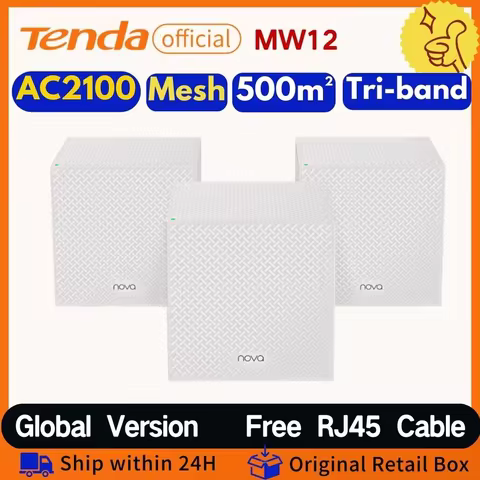 Tenda Mesh Wifi Router 2100Mbps MW12 Gigabit Dual Band Wireless Roteador AC2100 2.4&5GHz Network Mes