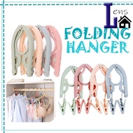 (1 PCS) Folding Hanger Portable Travel Foldable Plastic Hanger Non-slip Hanger Wardrobe Clothes Magi