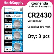 [3pcs] Koonenda CR2430 Battery Lithium Battery 3V 2430