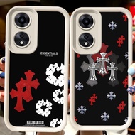 H115 Chrome H-Hearts White Casing for OPPO A98 A17K A58 A60 A18 A17 A38 A78 5G