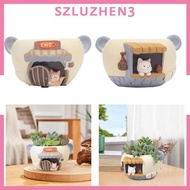 [Szluzhen3] Cute Flower Pot, Pot, Resin Multifunctional Plant Pot, Mini Plant Pot for Home Decoration Tabletop Office