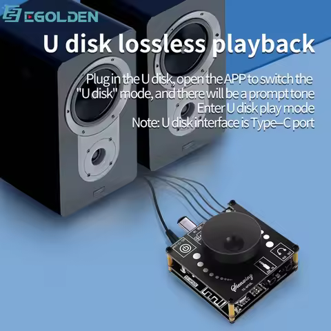 EGOLDEN YS-AP50L 5.1 Bluetooth 2 * 50W digital power amplifier board HIFI high-power speaker DIY aud