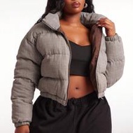 Plus Size Women Casual Plaid Short Padded Jacket, Suitable For Sexy Office Siren Coquettish, Prom, B