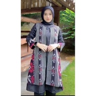Shanaya Batik Tunik Tenun Kombinasi Toyobo Tenun dress Kerja atasan Wanita Resmi Kondangan Elegan