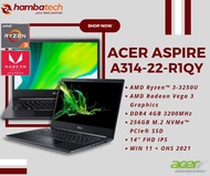 Acer Aspire 3 Slim A314-22 AMD RYZEN 3-3250U 4GB 256GB 14" HD W11 OHS