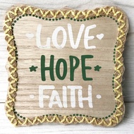 Love Hope Faith Motivational Wording Frame