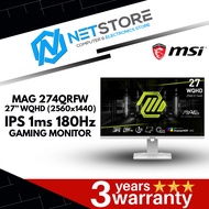 MSI MAG 274QRFW 27” WQHD (2560x1440) IPS 1ms 180Hz GAMING MONITOR - 9S6-3CC29H-250