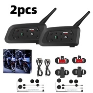 V6 PLUS Motorcycle Intercom Bluetooth Headset 1500m Waterproof 6 Riders Intercom Stereo Type-C MP3