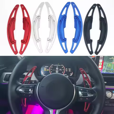 2Pcs Car Steering Wheel Shift Paddle Extension Shifter Aluminium For BMW M2 M3 M4 M5 X5M X6M F87 F85