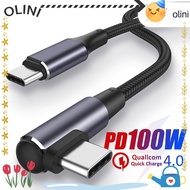OLINI USB C to USB Type C Cable Mobile Phone 5A 90 Degree Fast Charging