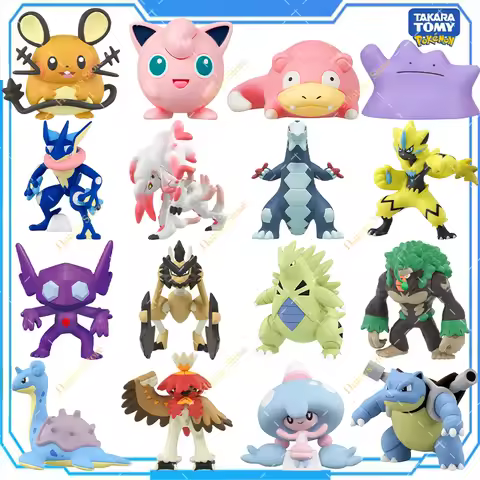 Genuine Pokemon Figures MS Series Hattrem Ditto Slowpoke Midday Form Lycanroc Darkrai Pawmi Baxcalib