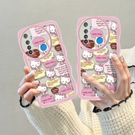 Pink and blue Hello Kitty cat Wavy case for Realme note 50 c53 c51 c51s NARZO N53 Anti fall and shoc