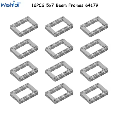 12PCS 5x7 Beam Frames 64179 4539880 Technical Bricks Open Center Thick Building Blocks Assemble Part