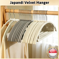 [SG Stock] Japandi Velvet Hanger,Non-Slip Clothes Hanger,Slim Space Saving Durable for Adults & Kids
