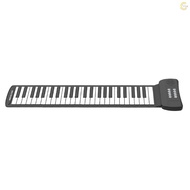 49 Keys Roll Up Piano with Built-in Speaker 16 Tones 6 Demos Supports Recording Sustain Headphone Jack Silent Hand Roll Piano Flexible Silicone Electronic Keyboard